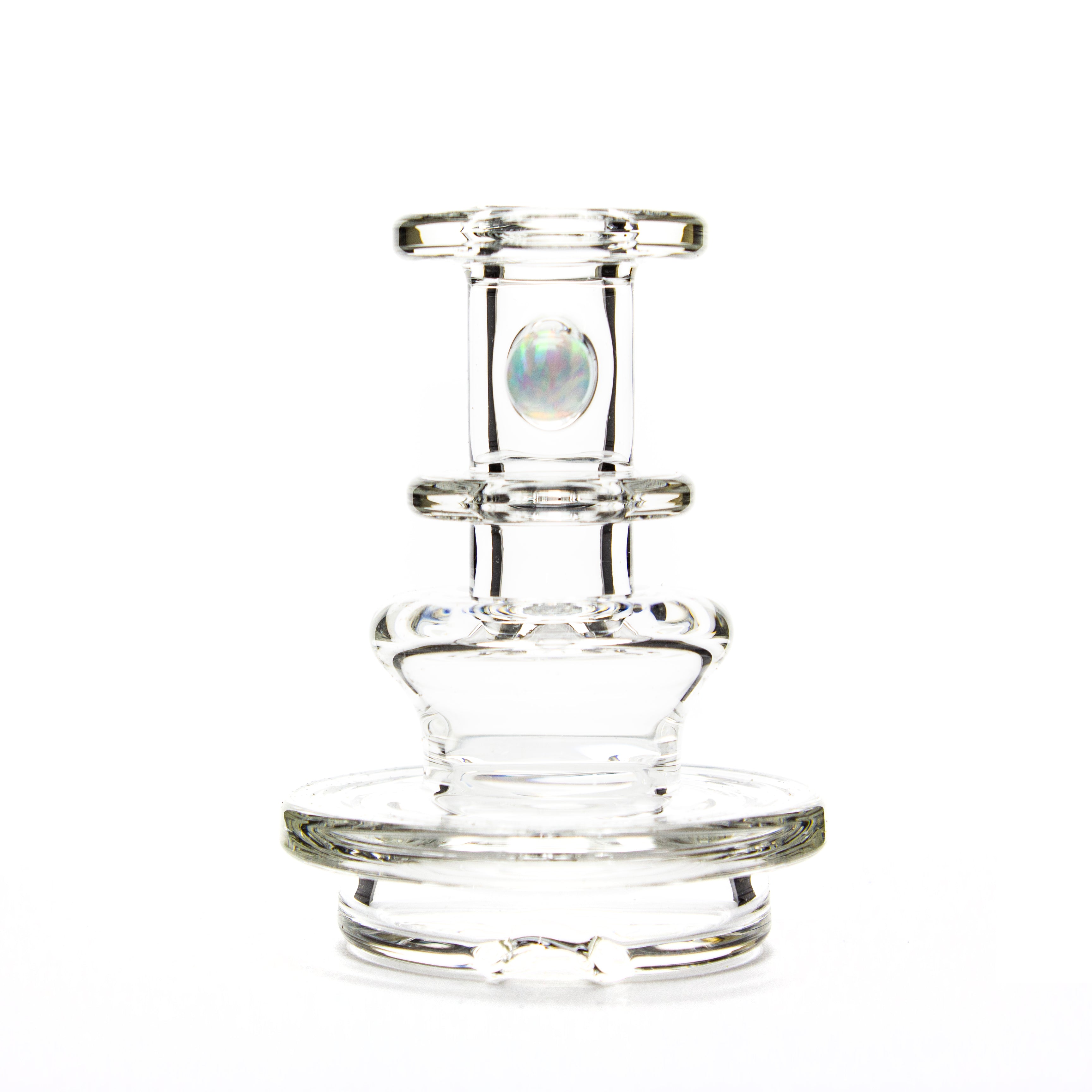 Charlie Shaw Glass Clear Opal Peak Dry Top Attachment #CSG23 - Planet Caravan
